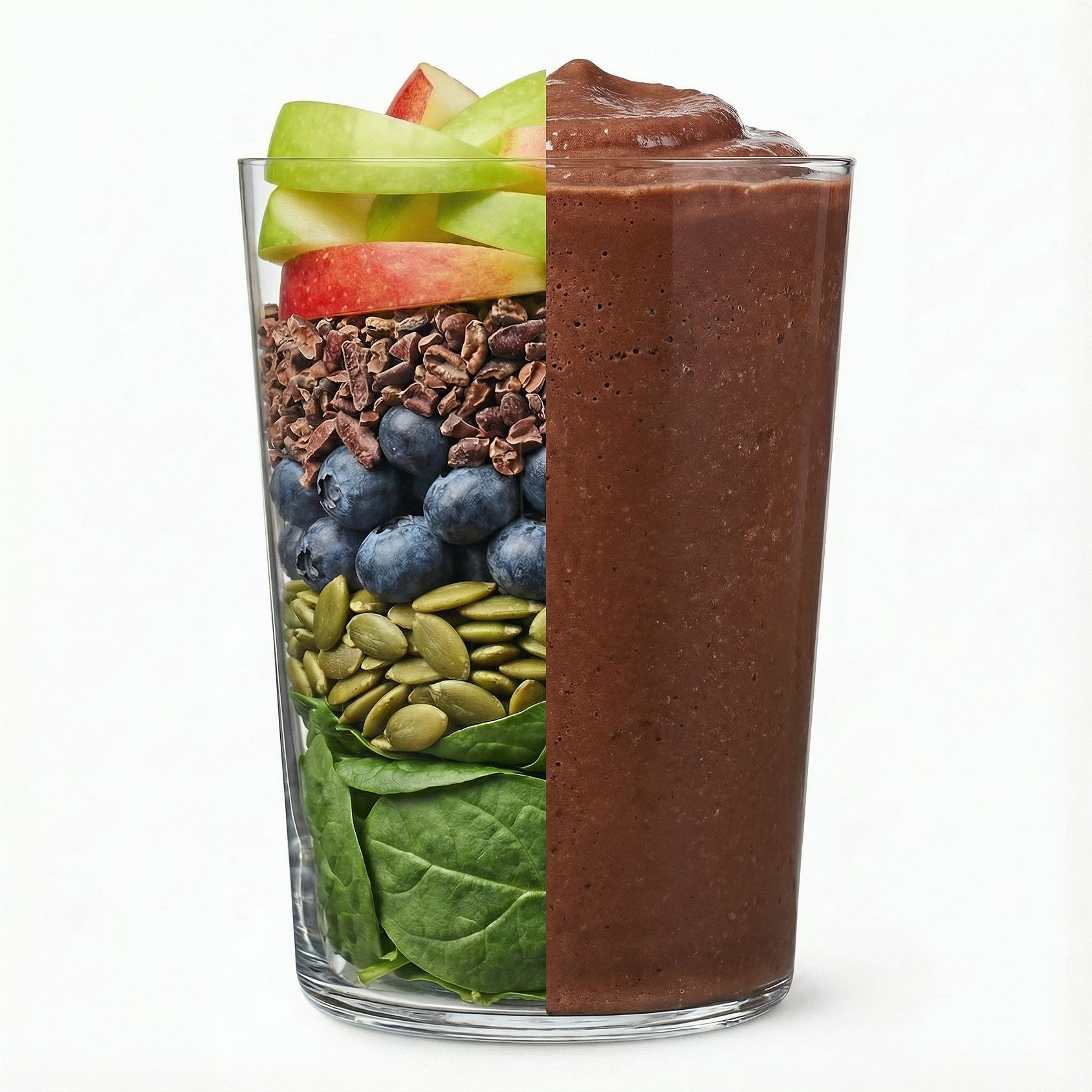 Close-up of a single green leaf against a white background.